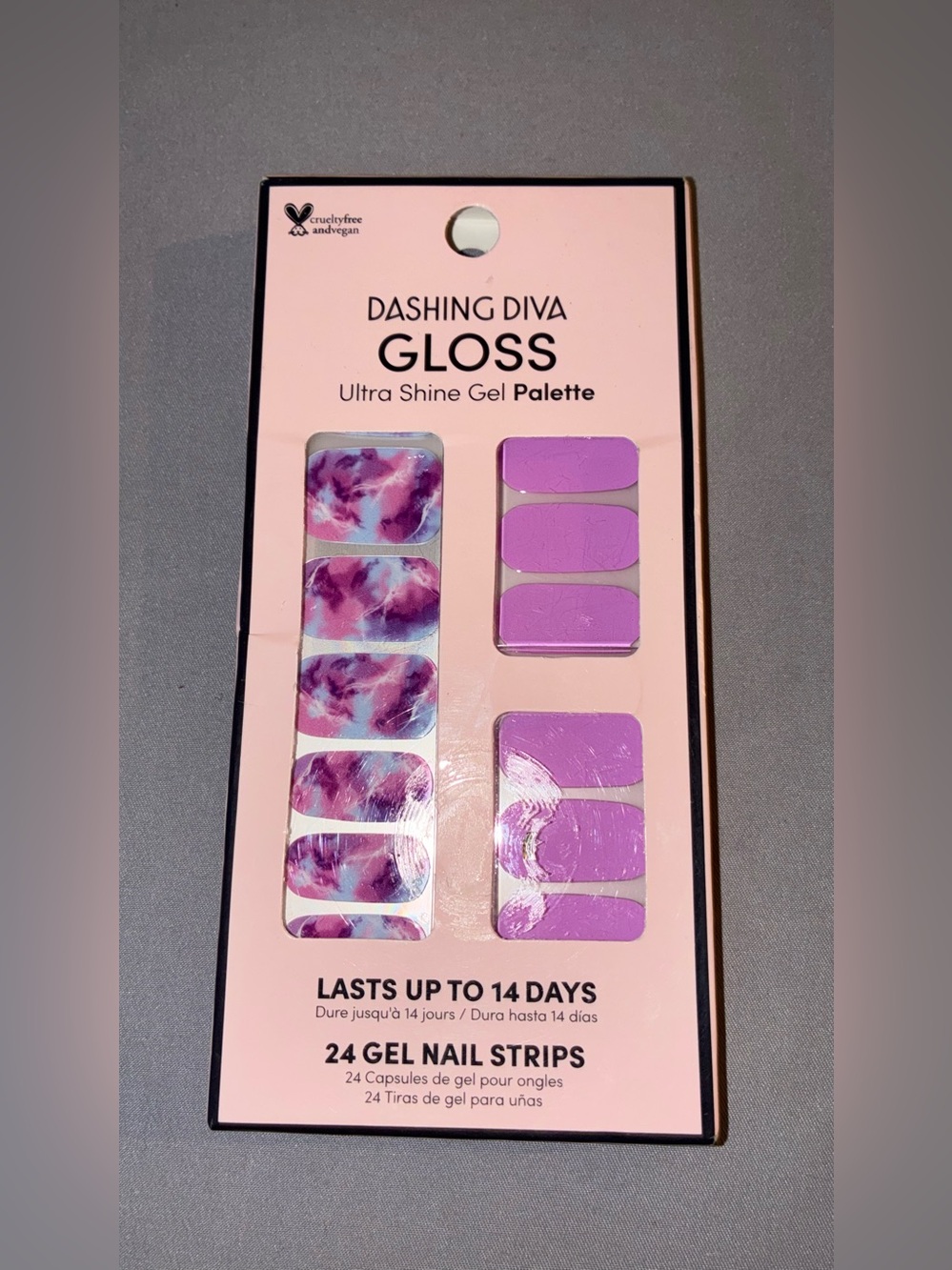 DASHING DIVA GLOSS Gel Nail Strips — Purple Marble & Solid Purple